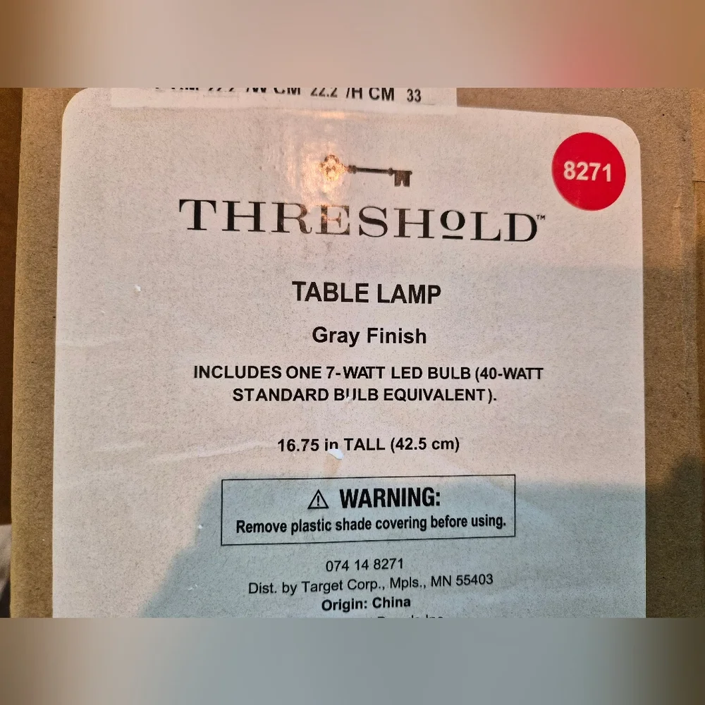 Threshold Gray *Lamp with Cream Shade - Picture 7 of 7